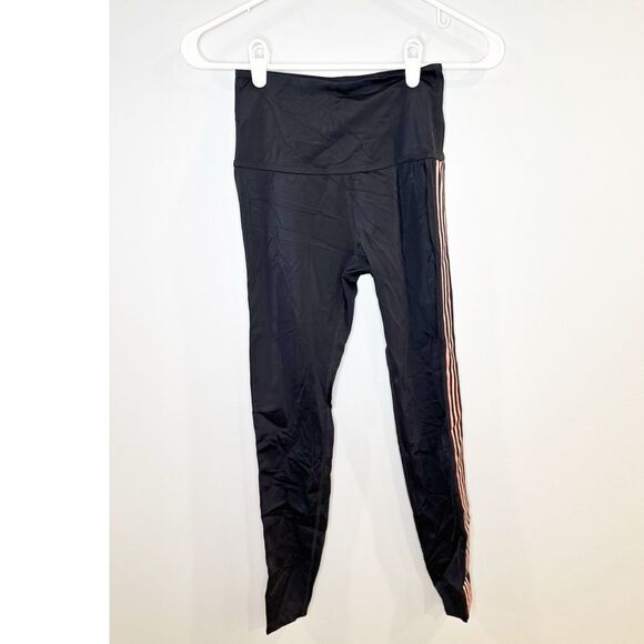 Beyond yoga lux tuxedo stripe leggings black pink - Picture 2 of 4